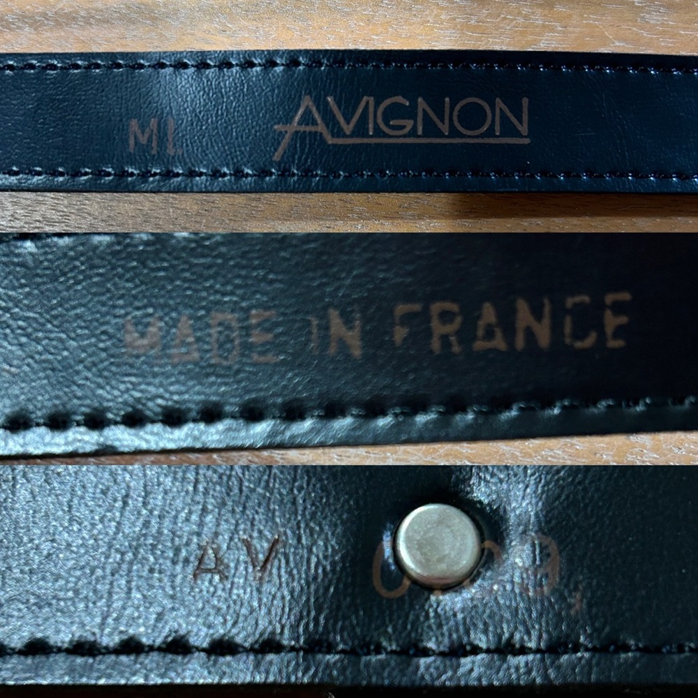 Avignon RARE Vintage Snake Belt Black Leather Silver Made in France M/L - Picture 12 of 13
